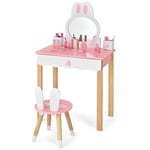 Sminkbord för barn med pall Princess sminkbord 60 x 34 x 103 cm rosa + vit