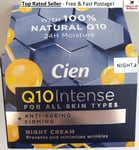 Cien Q10 Intense Anti Ageing Night Cream Hyaluronic Acid Vitamin E 50ml Firming