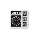 Horloge carrée avec calendrier à bascule, idéale pour les malvoyants et les personnes atteintes d'Alzheimer ou de démence, analogique, 31 x 31 cm,