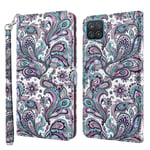 LMFULM® Case for Samsung Galaxy A12 / SM-A125 (6.5 Inch) PU Leather Case Magnetic Phone Protective Case Wallet Case Stent Function Flip Cover - 3D Peacock Flower