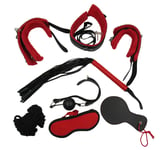 Bondage BDSM Sex Toys Cuffs Rope Mask Gag Whip Collar Begginer Starter Kit