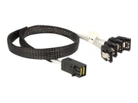 Delock - Sata/Sas-Kabel - Sas 6Gbit/S - 4-Vägs - 4X Mini-Sas Hd (Sff-8643) (Hane) Till Sata (Hona) - 50 Cm - Sprintlåsning