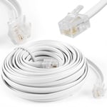 5m Metre Rj11 To Rj11 Cable Adsl Broadband Modem Internet Lead Long White Rj-11