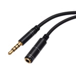 3.5mm Aux Extension Cable Male to Female Audio HiFi Headphone Cord 5ft, Black