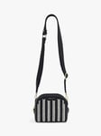 Radley Arden Crescent Woven Leather Crossbody Bag, Black/White