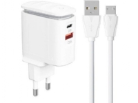 LDNIO A2423C USB, USB-C network charger + MicroUSB cable