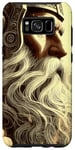 Coque pour Galaxy S8+ Majestic Warrior Barbe avec casque nordique vintage Viking