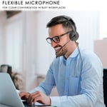 Geekria 3.5mm AUX Wired Headphones with Microphone for Computer Office (Black)