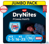  Huggies Drynites Pyjama Pants - Boys 3-5 years - 16-23kg - Pack of 16