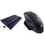 Corsair K63 Wireless Mechanical Gaming Keyboard - Black & Dark Core RGB SE Wireless/Wired Gaming Mouse with Qi Wireless Charging - Black