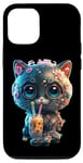 Coque pour iPhone 12/12 Pro Gamer Boba Jeu vidéo Chat Kawaii Neko Best Bubble Tea Chaton