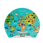 I-TOTAL ® - Puzzle Amusant pour Enfants avec Emballage moulé | Convient pour Les Enfants de 3 Ans | 49 pièces (World Travel Map)