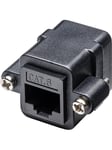 RJ45 mounting adapter with mounting flange black