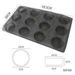 IFMGJK Silicone Bun Bread Forms Non Stick Baking Sheets Perforated Hamburger Molds Muffin Pan Tray (Color : GB008)