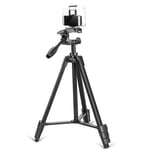 Phone Tripod,54 Inch Tripod for iPhone Camera Tripod with Bluetooth Remote,2 in 1 Phone Holder and Carrying Bag,Lightweight Travel Phone Tripod for iPhone 12/XR Xs Max X 8/7/6/6S/Plus