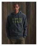 Superdry Mens Core Logo Canvas Hoodie - Grey Cotton - Size Small