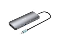 I-Tec Metal C31nanotripledockpd, Kabel, Usb 3.2 Gen 1 (3.1 Gen 1) Type-C, 140 W, 3,5 Mm, 10,100,1000 Mbit/S, Grå