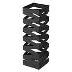 Songmics Metal Paraplyställ, fyrkantigt paraplyhållare rack, Svart