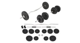 Ensemble d halteres et barres d halteres sport musculation fitness 30 kg 02 0000745