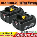 2X for Makita Genuine BL1860 18Volt 6.0ah Lithium-ion LXT Battery BL1850 BL1830