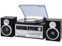Trevi Tt 1072 Dab, Skivspelare Med Direktdrivning, Halvautomatisk, Trä, 33,45,78 Rpm, Vridning, Cd, Kassett, Radio, Vinylskiva