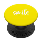 Smile - White Bright Yellow PopSockets Swappable PopGrip