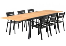 Brafab - Naos Matgrupp 100x220-320 cm ink Delia Karmstolar Svart/Teak