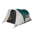 Coleman Cabin Camping Tent with Screen Room | 4 Person Cabin Tent with Screened Porch, Evergreen