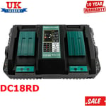 Replace For Makita DC18RD Li-ion LXT 7.2-18V Dual Twin Port Fast Battery Charger