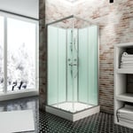 Schulte - Cabine de douche intégrale avec porte coulissante, verre 5 mm, cabine de douche complète Ibiza 90 x 90 cm, carrée