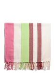 Stripy Cotta Towel Home Textiles Bathroom Textiles Towels & Bath Towels Beach Towels Pink Becksöndergaard