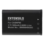 EXTENSILO Batterie remplacement pour Casio NP-90, NP-90DBA pour appareil photo, reflex numérique (1800mAh, 3,7V, Li-ion)
