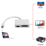 (White) 2 In 1 DisplayPort To VGA Mini DP To HighDefinition Multimedia