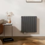EMKE Radiateur Vertical, 630x620 mm, Radiateur Plat Avec Design À Raccordement Central, Radiateur À Panneaux Double Couche Mural, Anthracite, 826 Watts