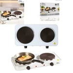 2000W Double Hot Plate Portable Cooker Hob Table Top Camping Caravans Kitchen