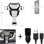 Car holder air vent mount for Xiaomi Redmi Note 11T Pro+ + CHARGER Smartphone