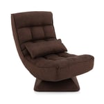 360° roterande golvstol med ryggstöd & ländkudde Golvstol Lazy Sofa Brun
