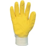 Singer - Paire de gants nitrile (3/4) - Enduction ultra-légère - Support coton cousu - Poignet tricot - Taille 10 - NBR1126J - Ecru;Jaune