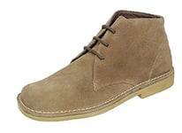 Roamers 3 Eyelet Desert Boots In Suede Or Waxy Leather Finish 10 UK Sand