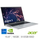 Aspire 5 15.6" Laptop, Intel Core i7, 16GB RAM, 512GB SSD, NVIDIA GeForce MX450