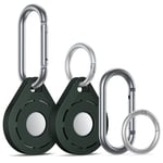 Airtag Keyring Airtag Case, Compatible with Airag (2021), Silicone Airtag Holder Airtag Keychain, Airtag Protective Case Cover, Anti-Scratch & Support Strong Signal (2 PCS, Darkgreen)