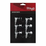 Stagg KG673 6x1 Individual Electro-Acoustic Guitar Machine heads Chrome Set of 6