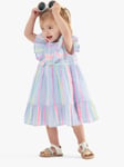 Angel & Rocket Baby's Ruffle Front Stripe Dress, Blue