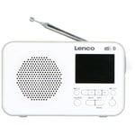 Lenco PDR-035BK DAB+ / FM Radio with Bluetooth | Portable Radio with Colour Screen | White