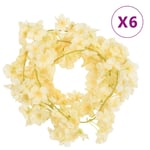 Julkransar med blommor 6 st champagne 180 cm