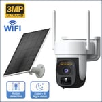 Camera de surveillance exterieure solaire sans fil WiFi ptz 3MP 2K avec panneau solaire 5W batterie 9000mah Zoom optique 10X Audio bidirectionnel