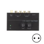 PP500 Phono Förförstärkare Lågt Brus Stereo RCA Ingång RCA Utgång Rattkontroll Mini Skivspelare Förförstärkare 100‑240V EU-kontakt