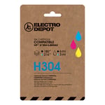 Cartouche D'encre Electro Depot Compatible Hp H304 Pack Noir Et Couleurs