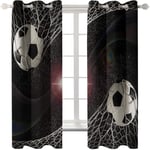 HJKGSX Eyelet Blackout Curtains Polyester thermal Insulated room darkening living room Children's room curtains Football print 46.00 x 54.00 inch x 2