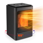 Fan Heater Portable, PTC Electric Heater 1500/750W, Fast Heating Adjustable Thermostat, Indoor Space Heater with Oscillation, Tip-over & Overheat Protection, Electric Fan Heater for Office Home